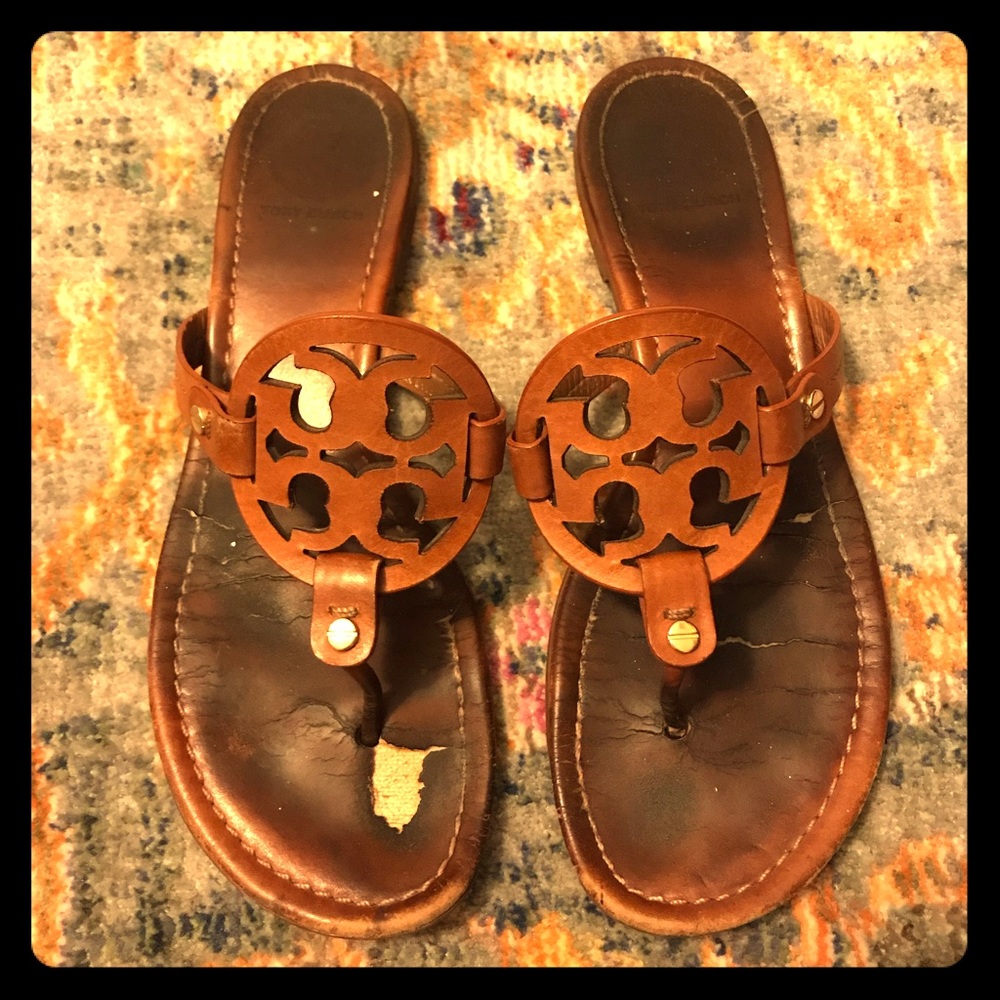 Well loved Tory Burch Miller sandals